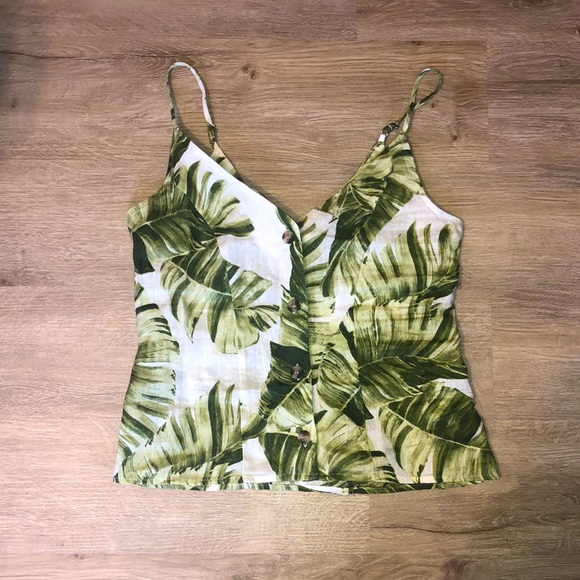 H&M Tops - NWT Palm Leaves Linen Top